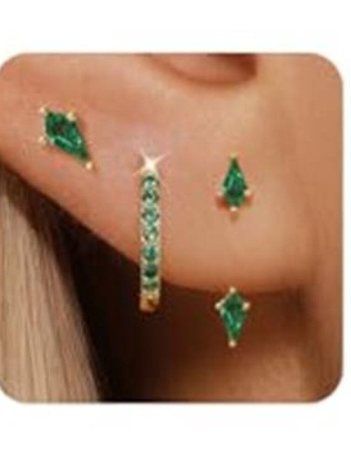 3 Pairs Gold Hoop Earrings Set for Women, 14K Small Huggie Earring for Multiple