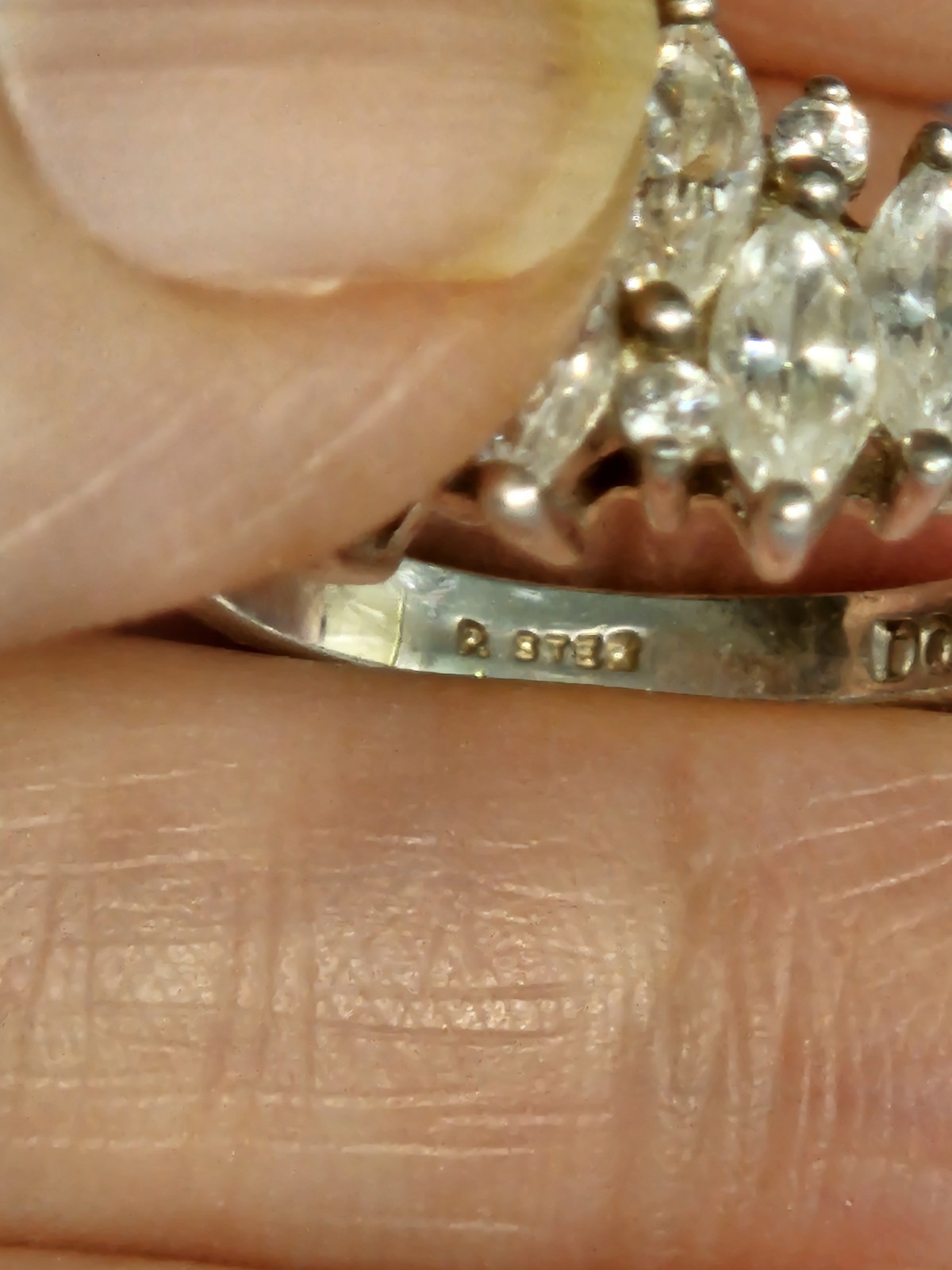 DQCZ Diamonique 925 Silver Cocktail Ring CZ Marquise SZ 7, 4g Free Shipping