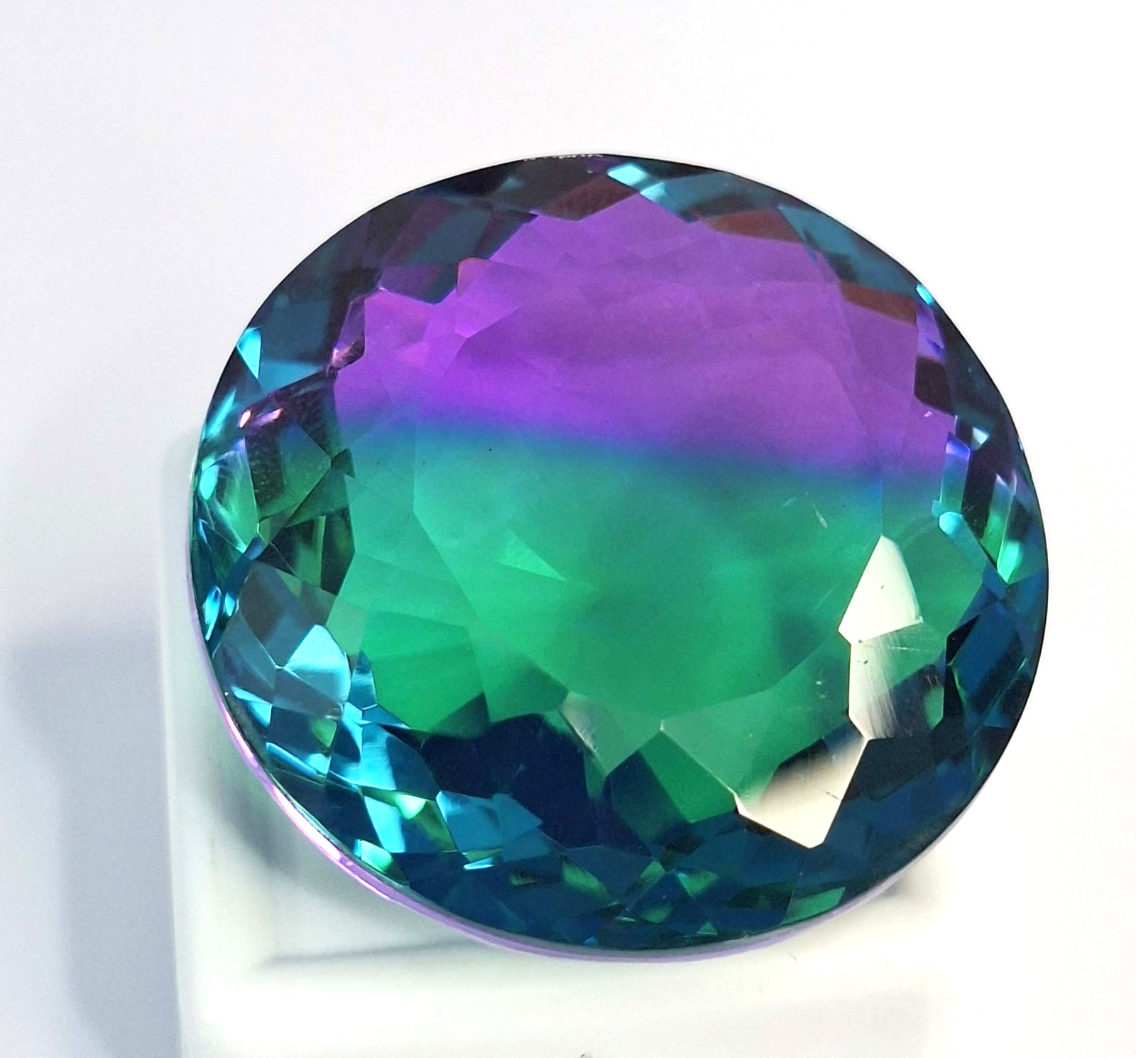 Bicolor Tourmaline Round Cut 88-90 Carat Loose Gemstone Lab Created SP1504