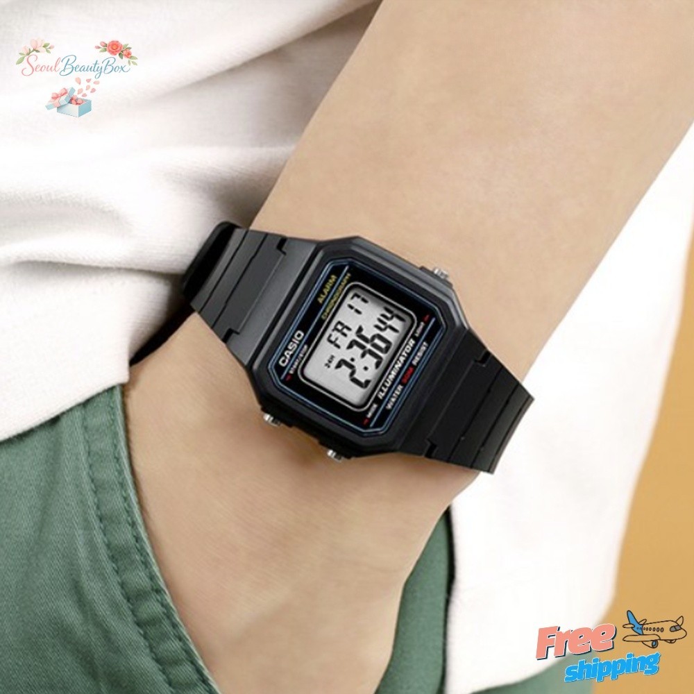 Casio W-217H-1AVDF Digital Watch 50M WR LED Alarm Stopwatch Unisex