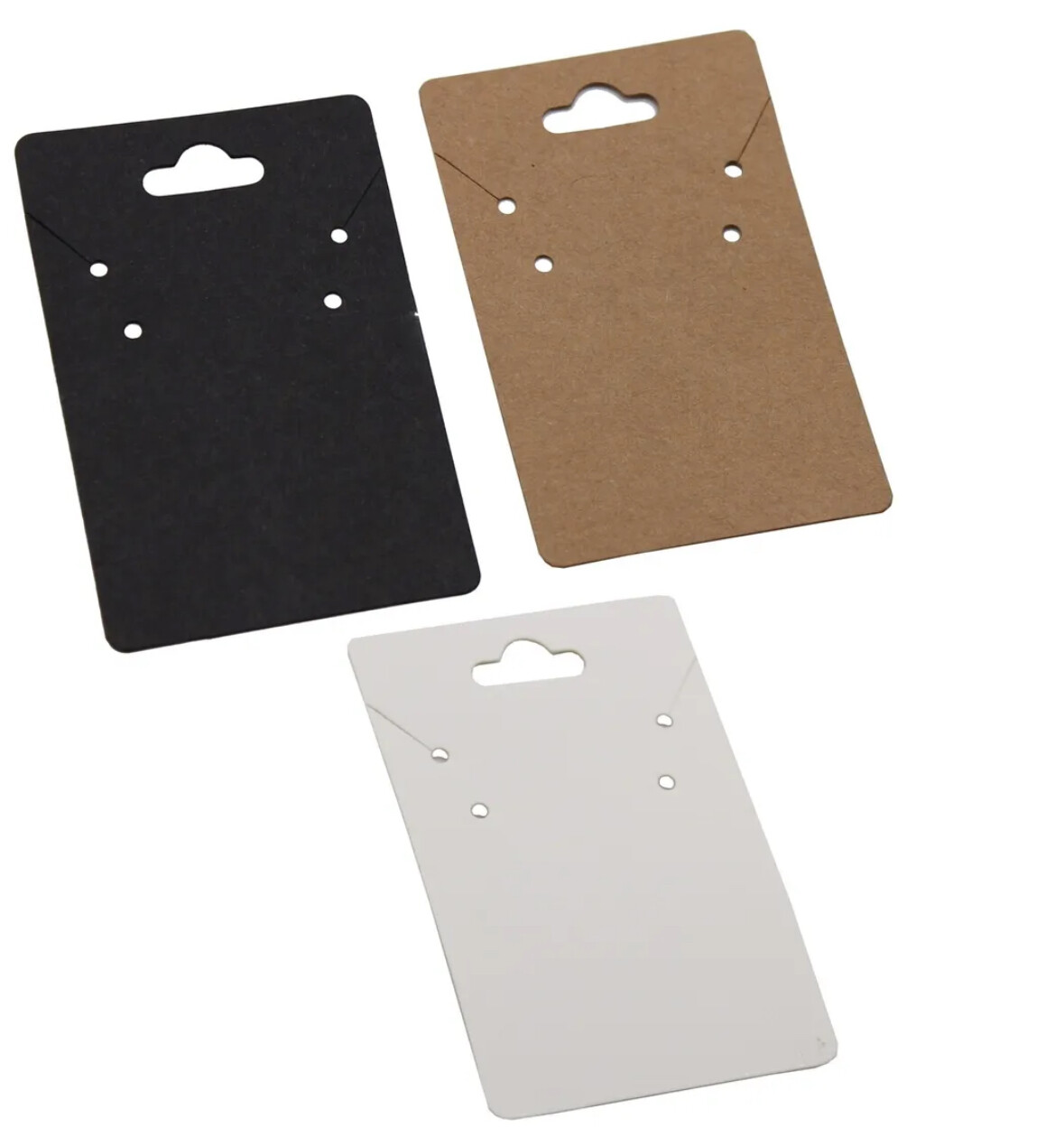 100 Piece Hanging Necklace Card Display 3” X 2” Jewelry Hanging Card – 3 Colors