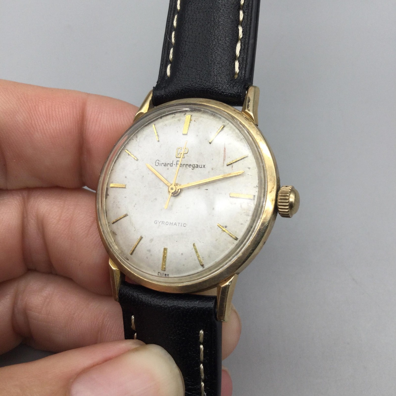 Vintage Girard-Perregaux Gyromatic Mens Watch 33mm 10K Gold Filled Automatic