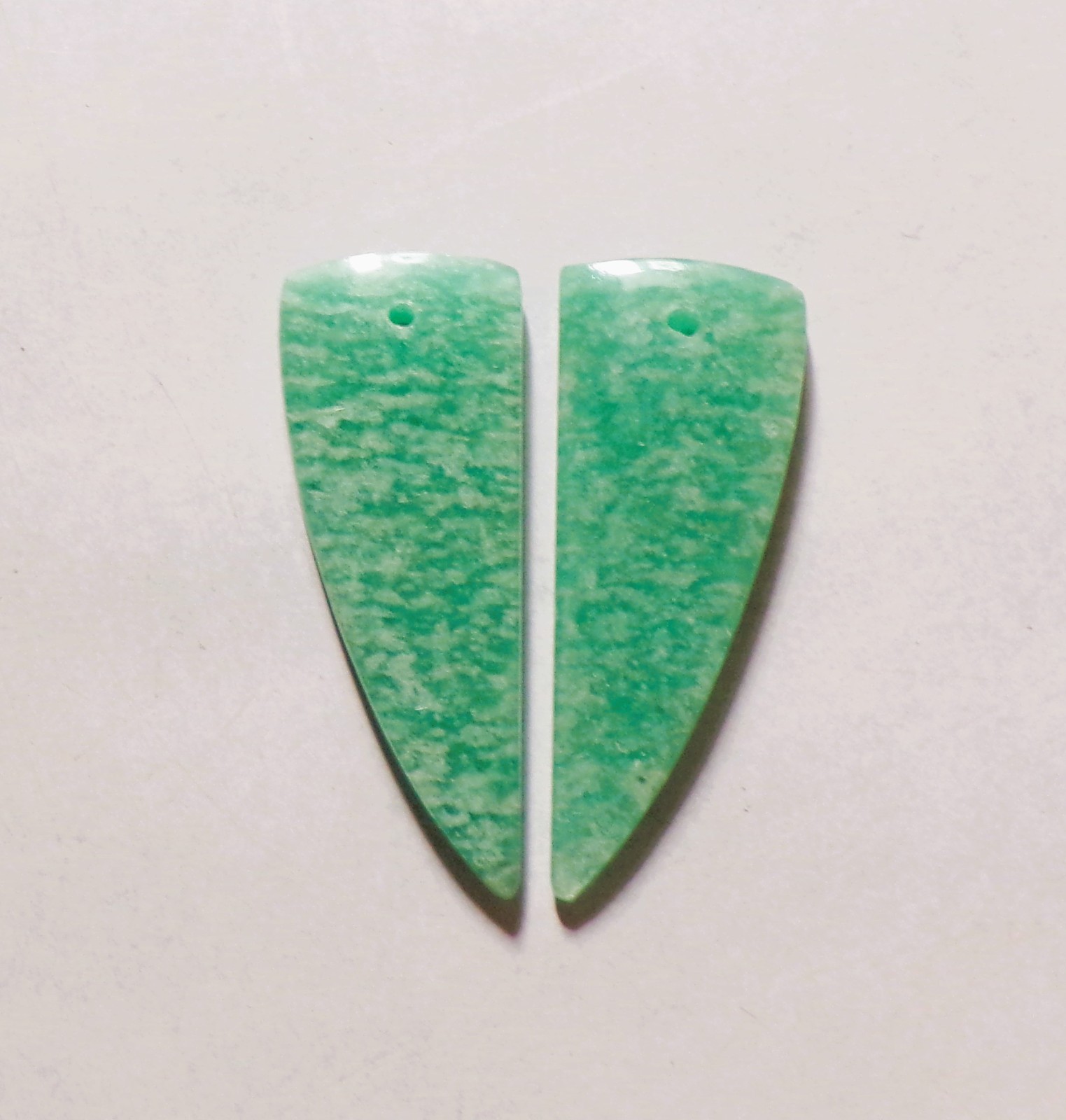 20.50 Cts Natural Amazonite Drilled Cabochon Match Pair Gemstone 32X12MM A26