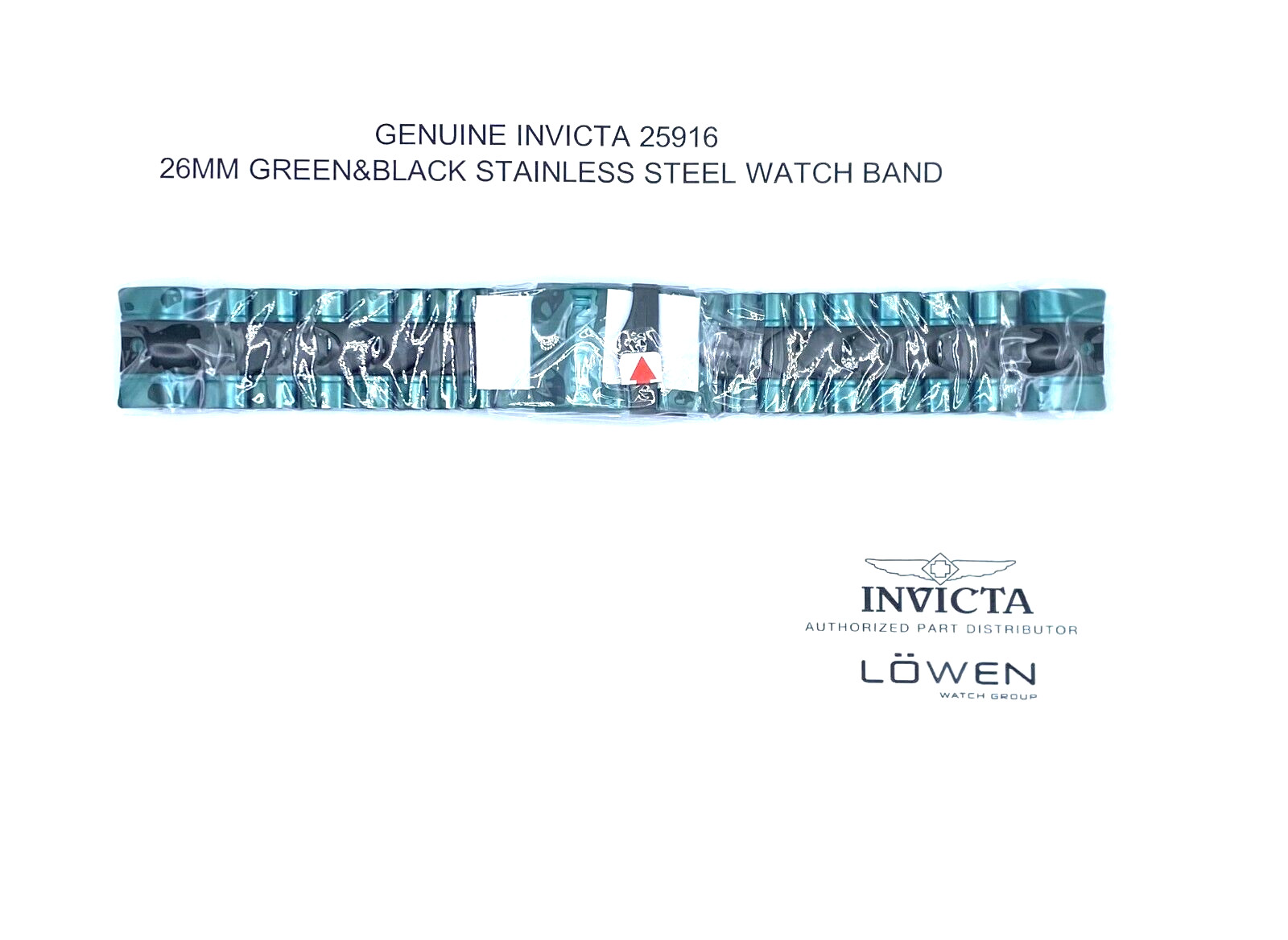 Authentic Invicta 25916 Green & Black Stainless Steel 26mm Bracelet
