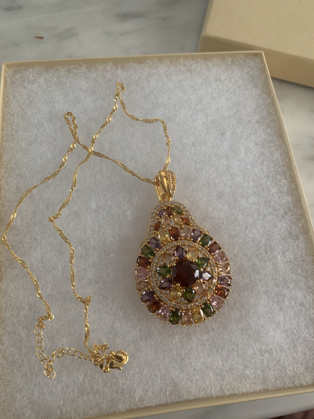 Retro Bohemian Synthetic Synthetic Zirconia Pendant 20 Inch