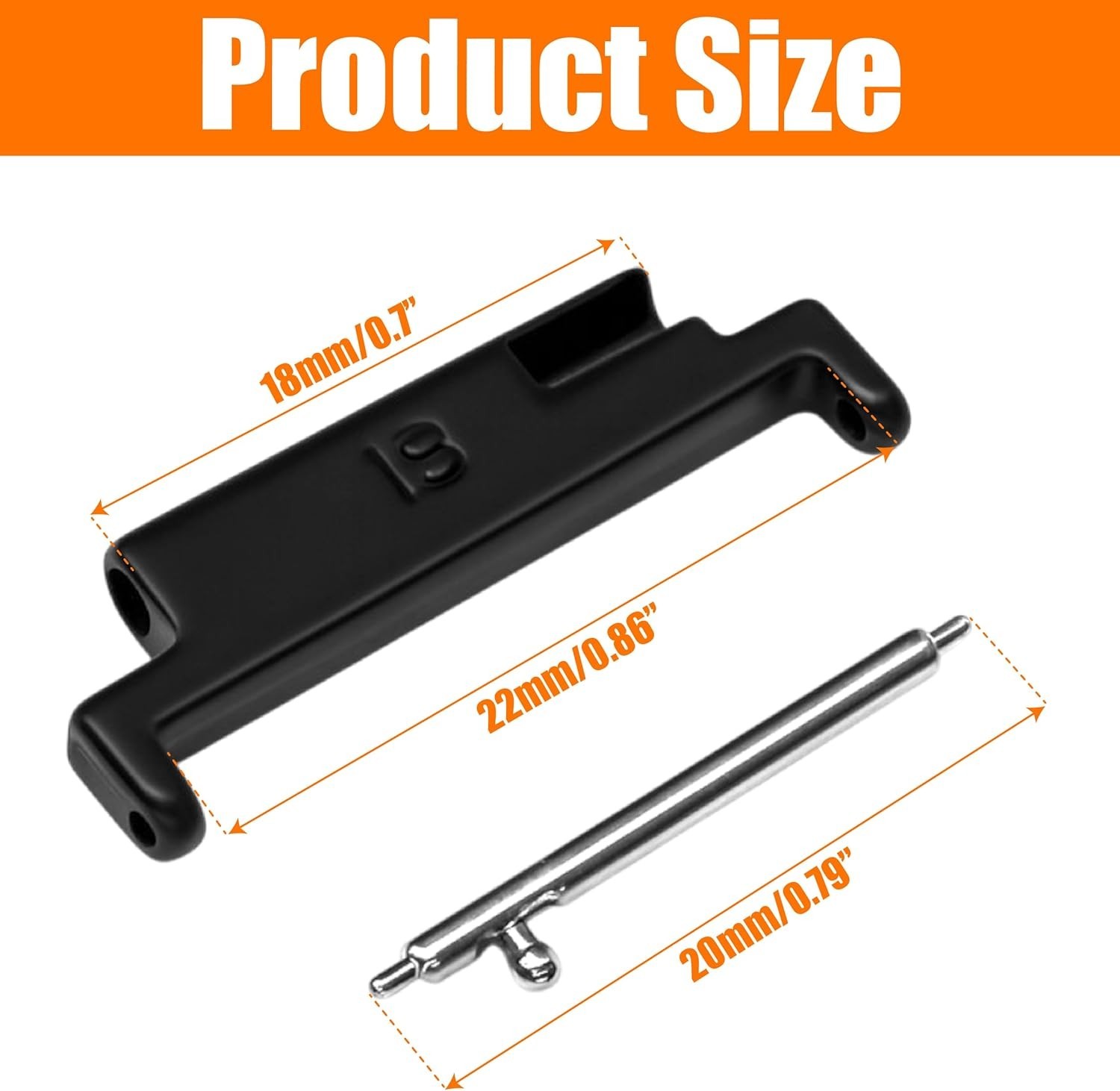 Watch Band Adapter 18mm to 20mm 22mm Accessories Smartwatch 1 Pair Black Conn…