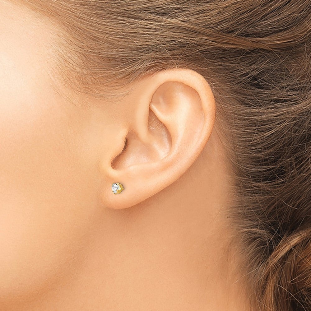Inverness 14k 4mm Crystal HEART Post Piercing Earrings Kit NeW