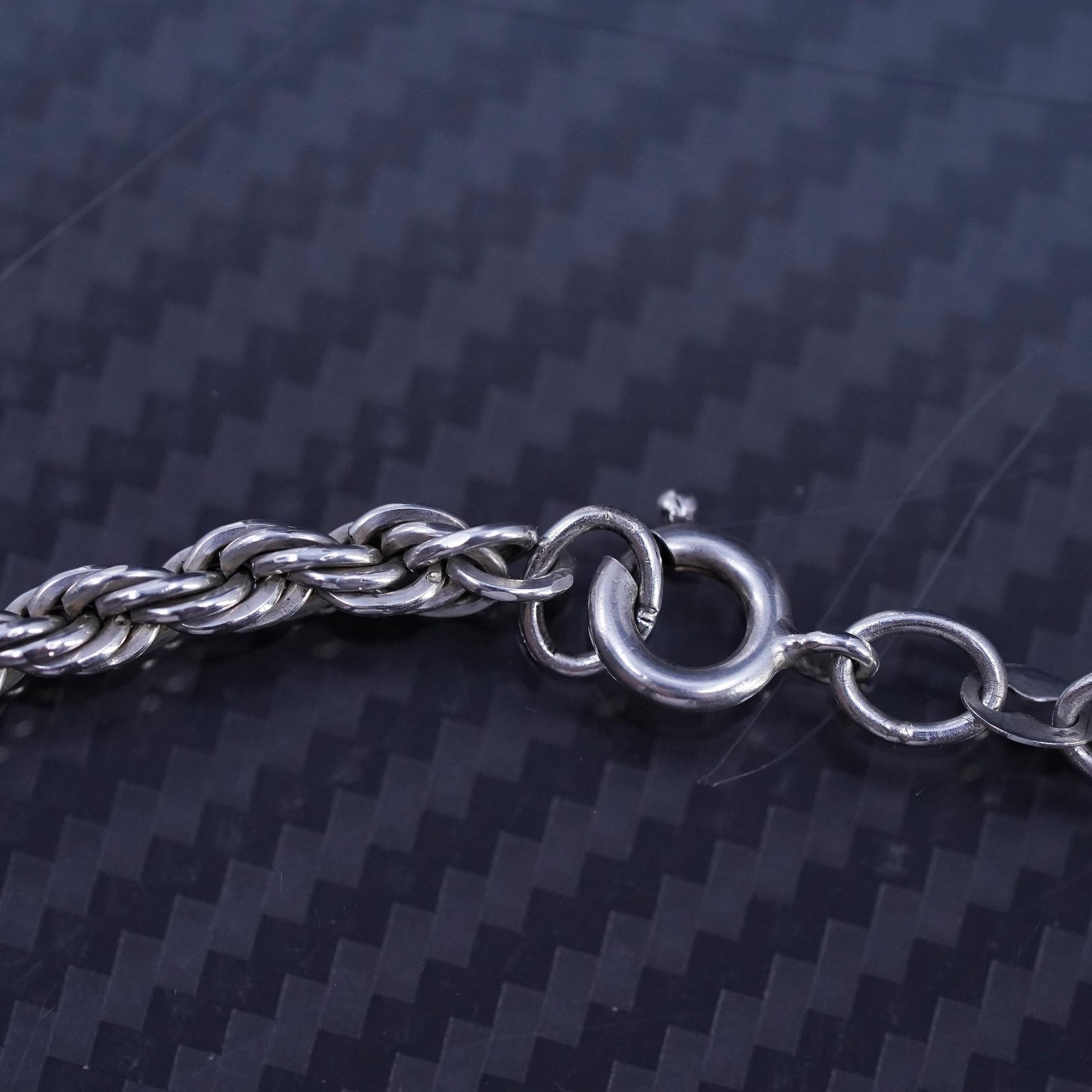 24” 4mm, vintage Armbrust sterling silver 925 French rope chain necklace