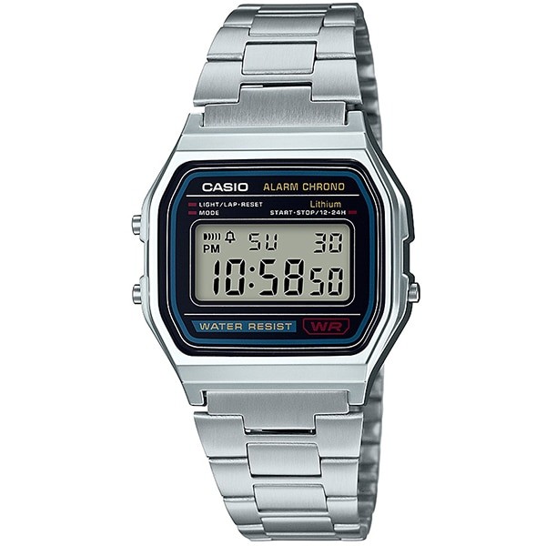 CASIO A158WA-1JH Classic Digital Watch Stainless Steel Band Unisex A158WA-1