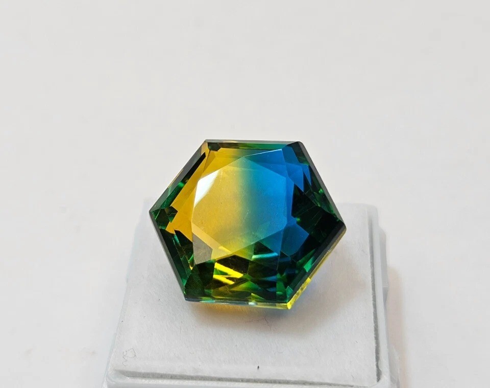Bi-Colour Ametrine 21-23 Ct Hexagon Natural Loose Gemstone For Making Pendant