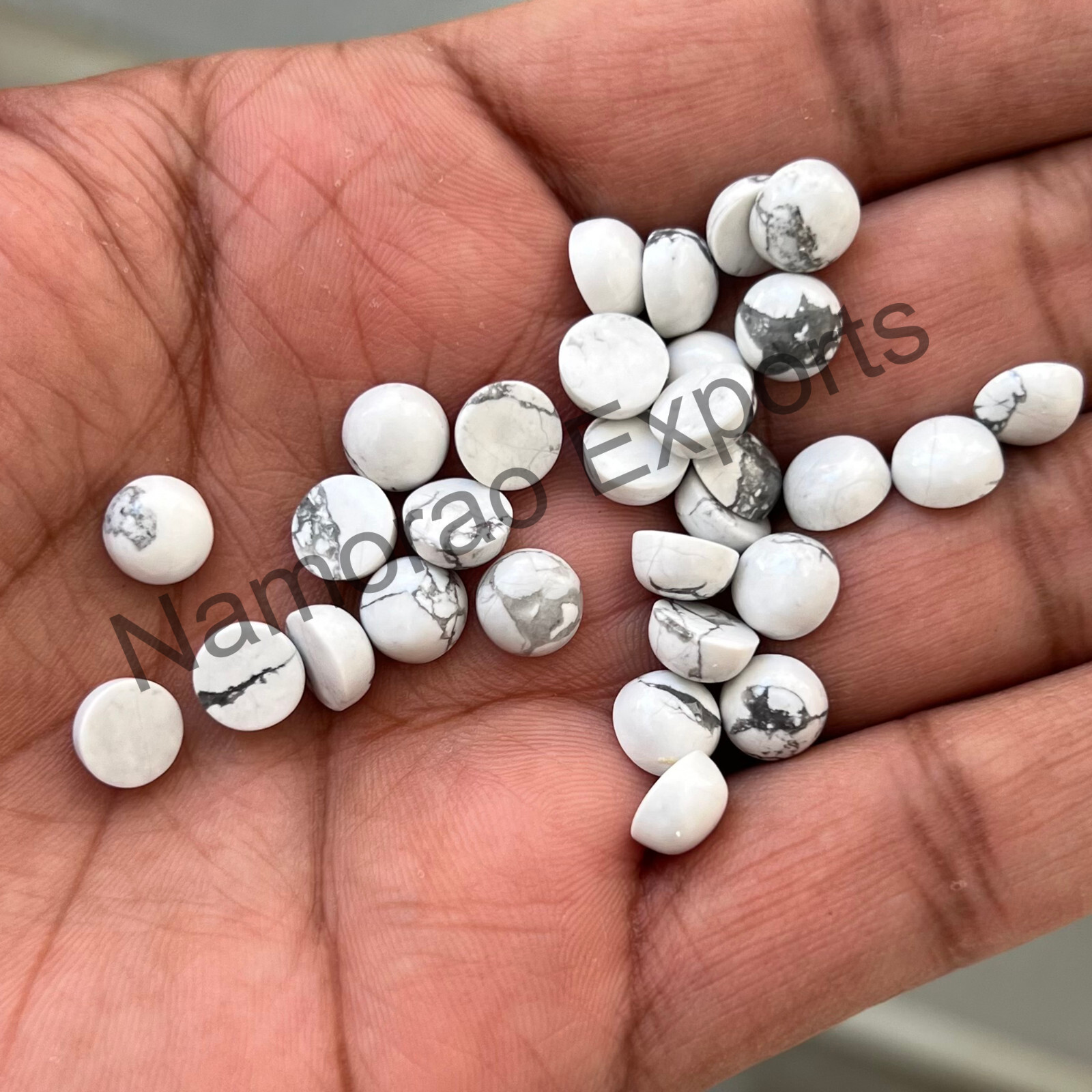 Natural White Howlite Round 5×5 mm to 20×20 mm Cabochon Loose Gemstone Lot