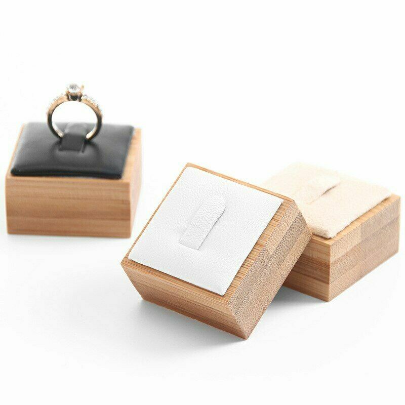 Bamboo Ring Jewelry Display Stand Holder Showcase Organizer Storage