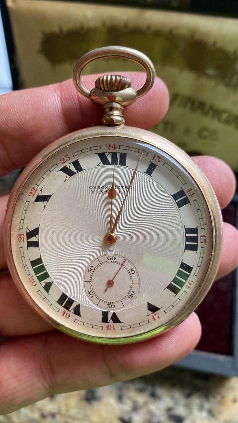Chronometro Financial Hors Concours Paris R900 Pocket Watch 1910 C Panayotti CIA