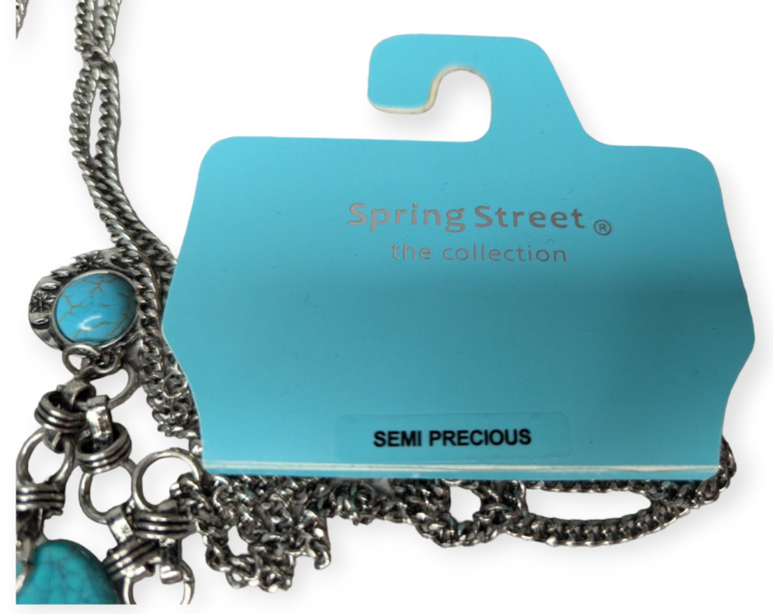 Spring Street The Collection Semi Precious Turquoise Necklace & Earring Set New