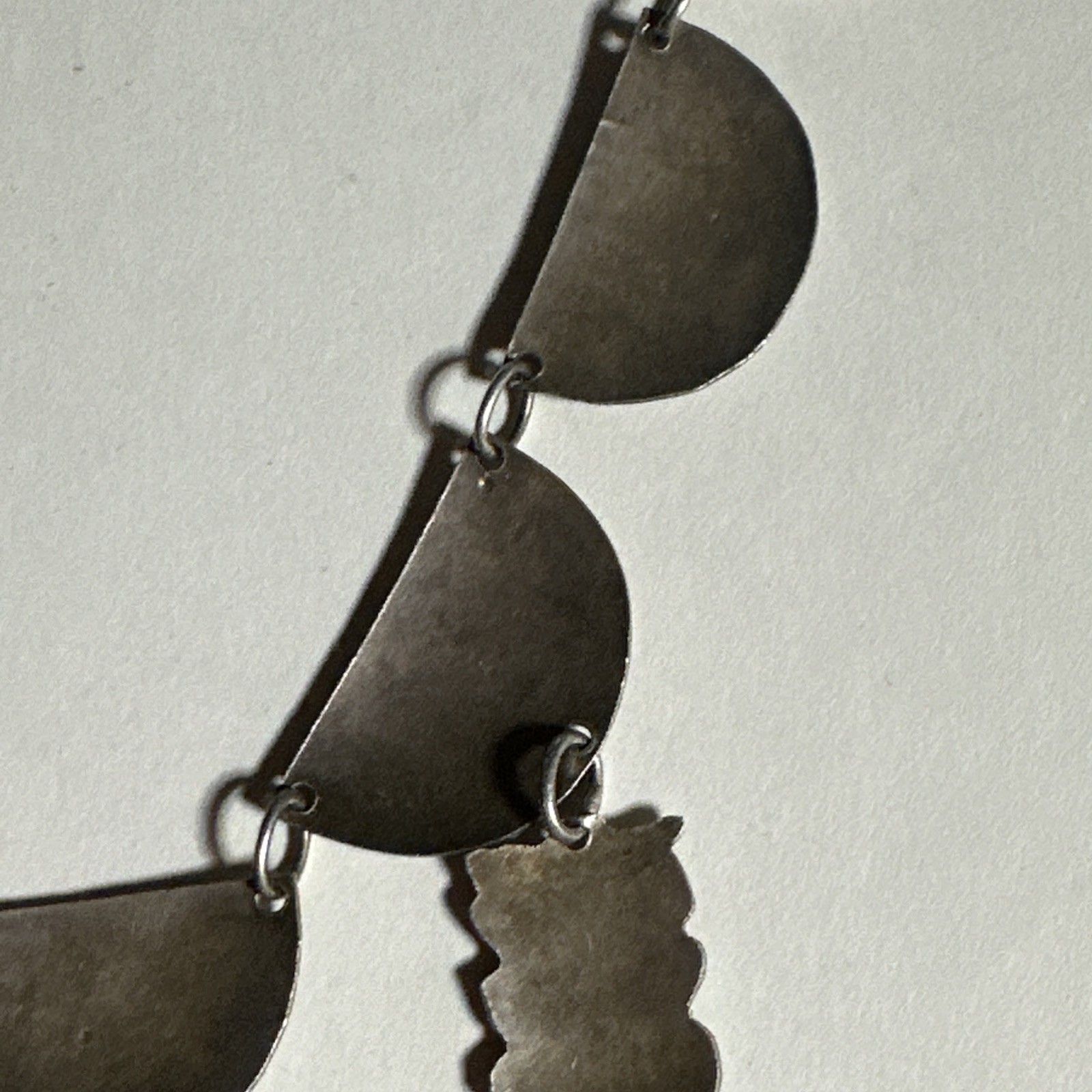 Vintage MRT Peru 925 Sterling Silver Llama Inca Warrior Link Necklace 18”