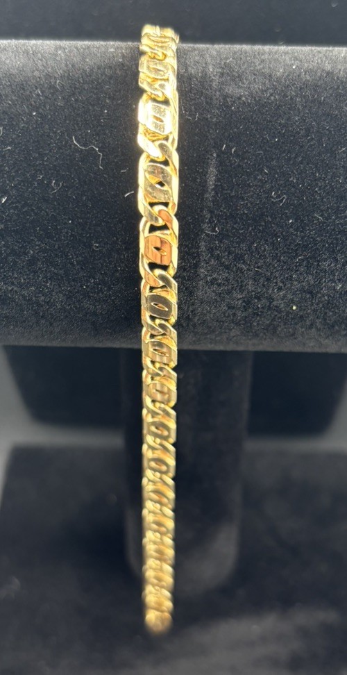18K Solid Yellow Gold Italian Link Bracelet 21.78 Grams 6.2 MM 9.5 Inch