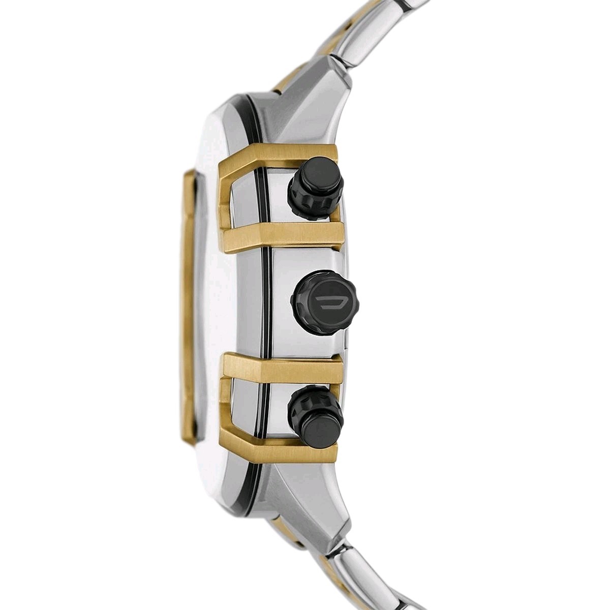 DIESELSteel Quartz Watch – Chronograph – Silver and Gold Plated