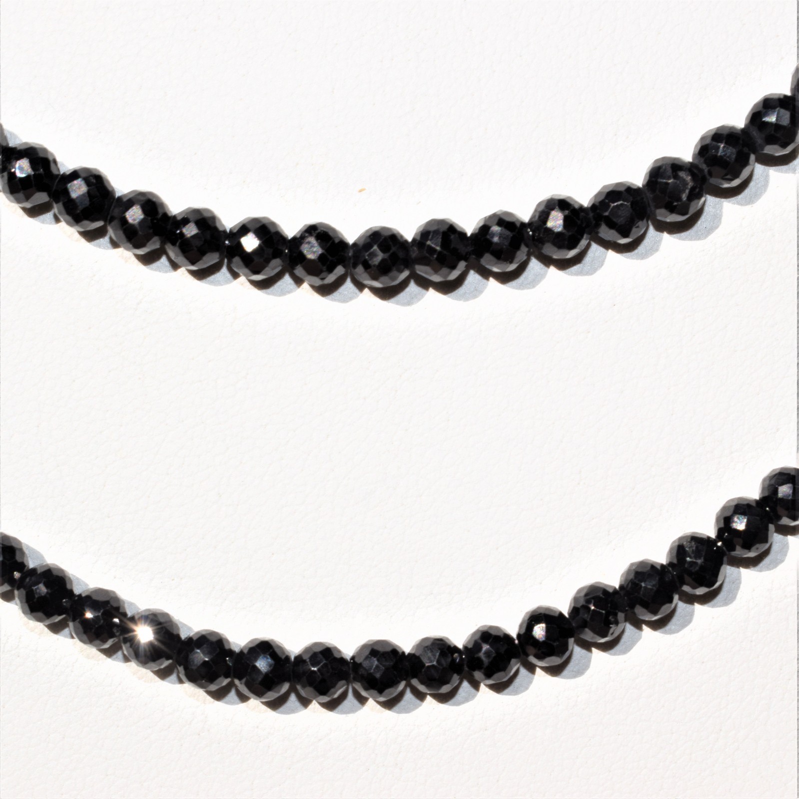 AAA-Gem Grade Black Tourmaline Necklace Adjustable 17″ – 19.5″ 925 Silver 4.3mm