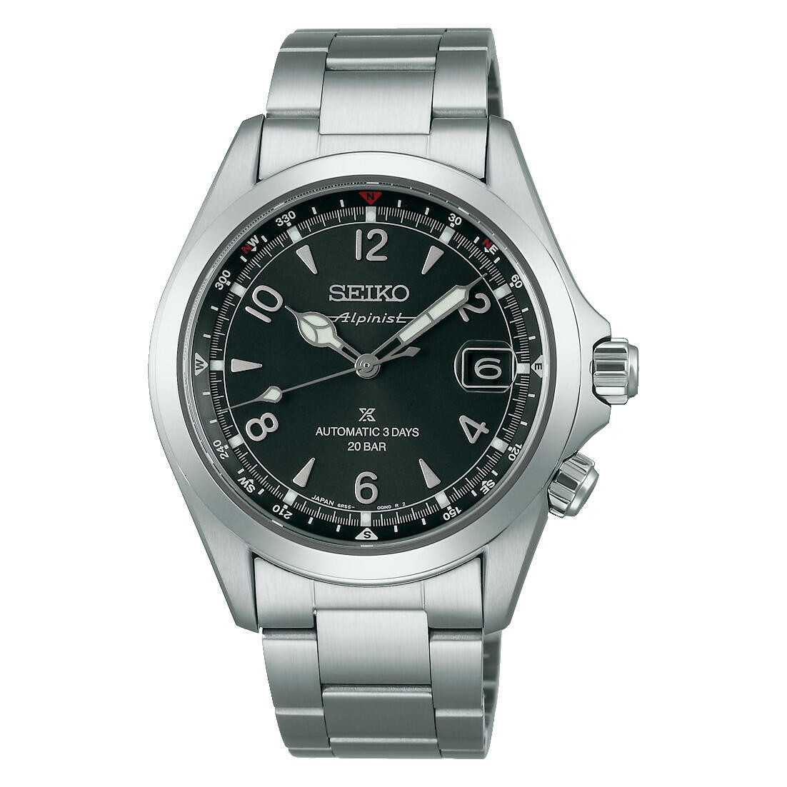 Seiko Prospex Alpinist Mechanical 39.5mm Black Dial Watch SPB505