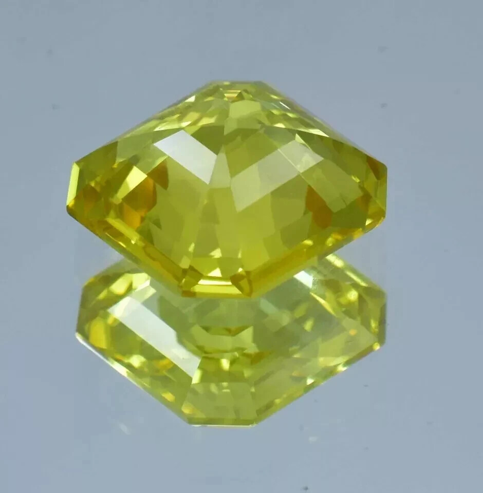10 Ct Natural Certified Yellow Sapphire Asscher Cut Loose Gemstone for Jewelry