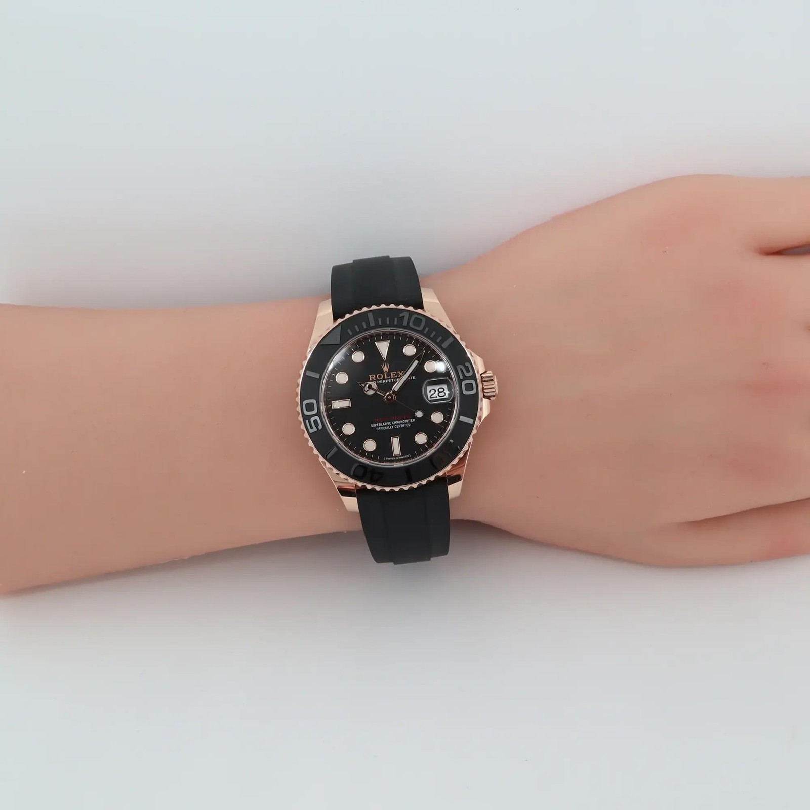 2022 Rolex 268655 Yacht Master 37mm 18K Rose Gold Rubber Automatic Watch