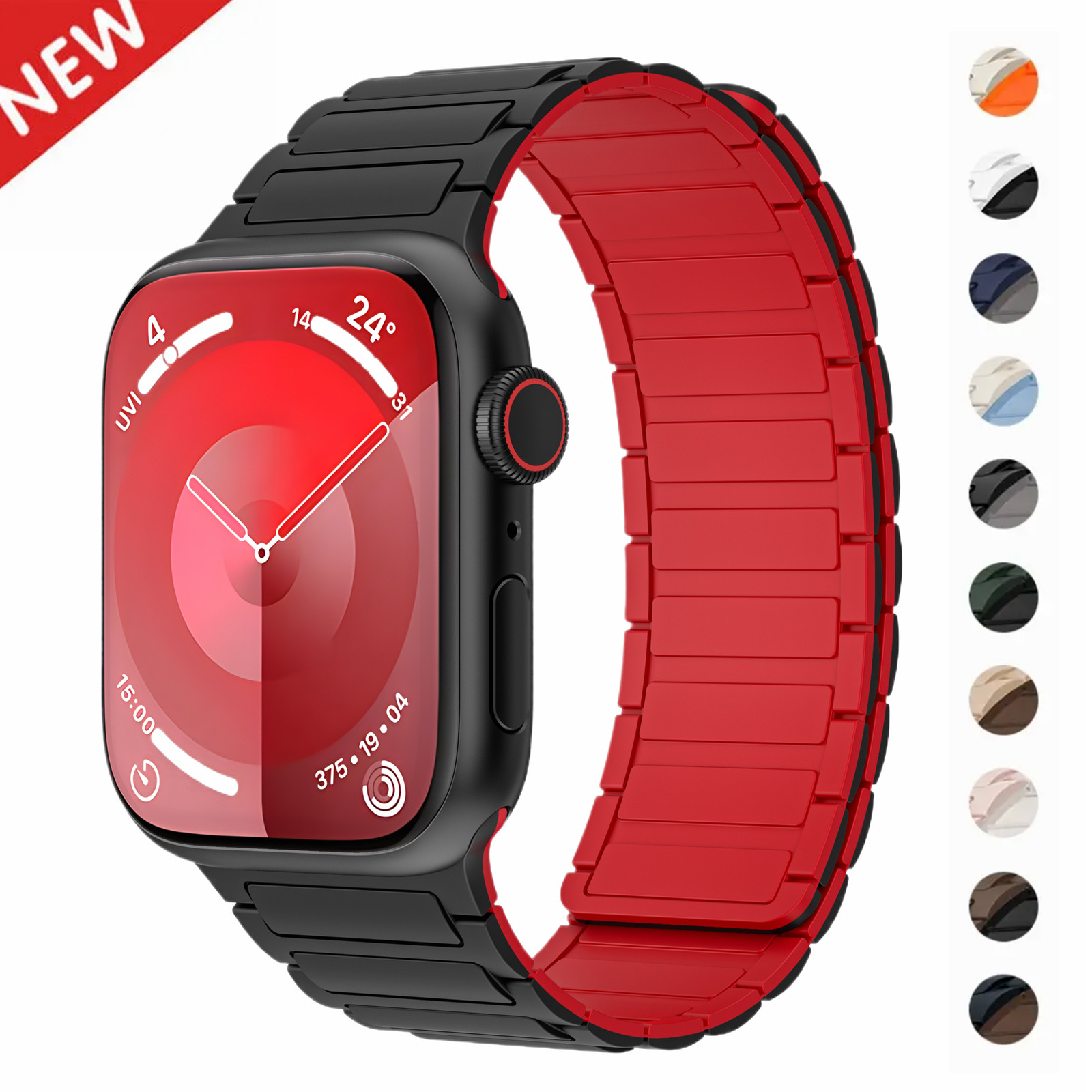 Magnetic Strap For Apple Watch Ultra 2 Series 9 8 7 SE 6 5 Silicone iWatch Band