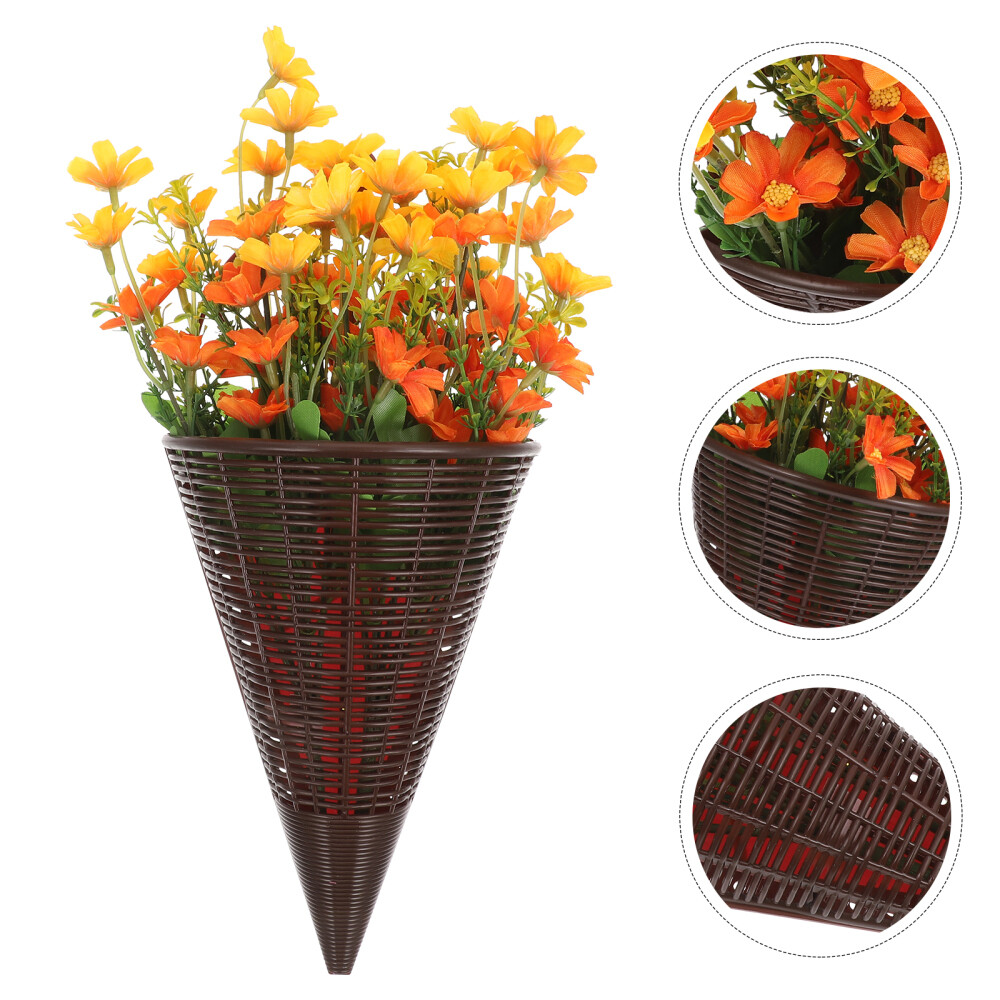 Exquisite Fake Flower Hanging Basket for Indoor Outdoor Use 32X20cm