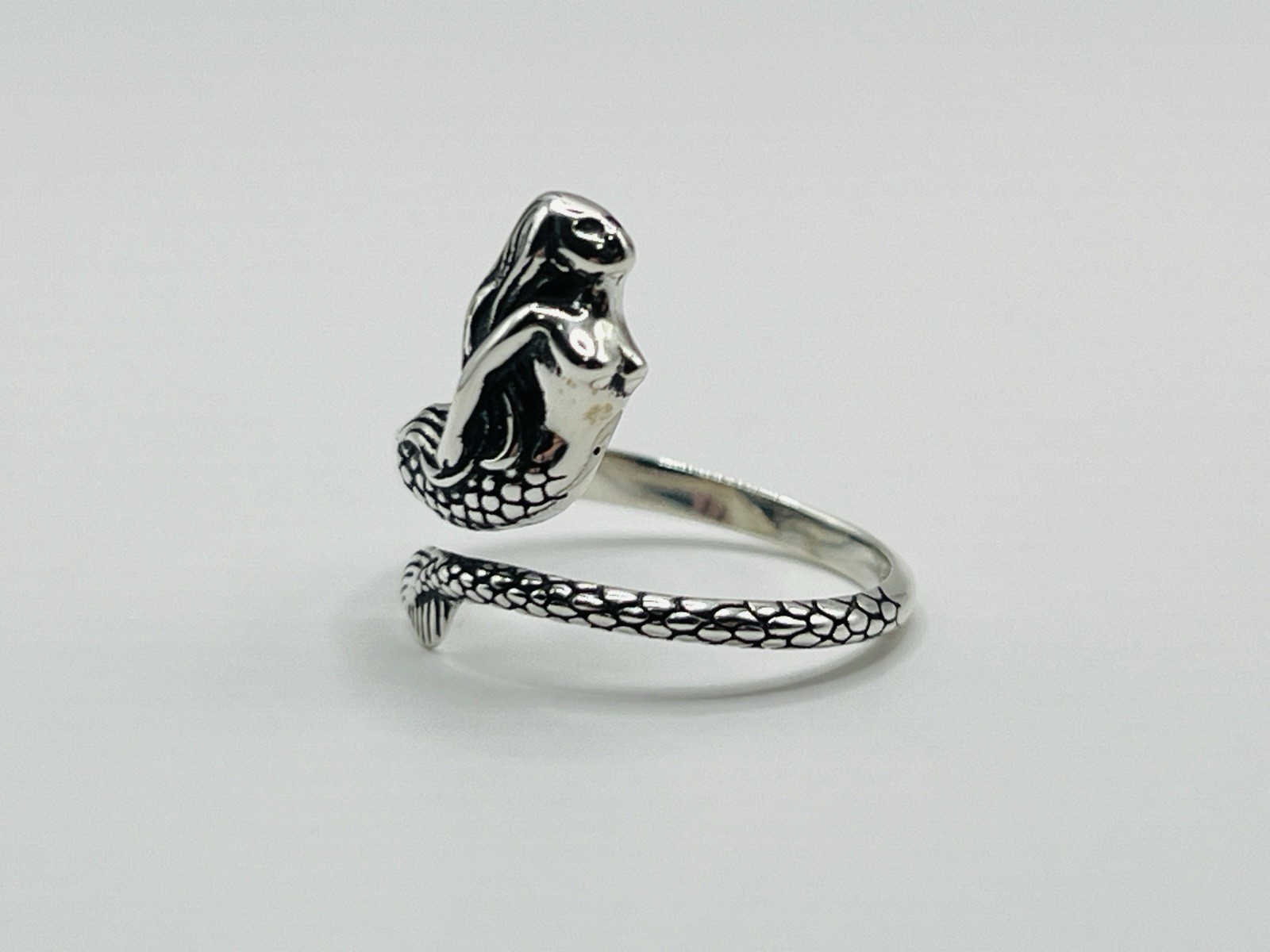 Sterling Silver 16mm 3D Mermaid Ring