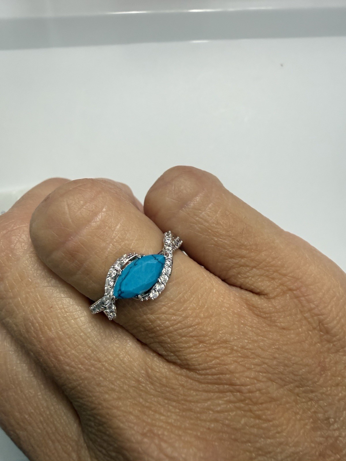 Bomb Party Ring (RG86099) – A Seabird’s Lullaby – size 7 – turquoise Magnesite