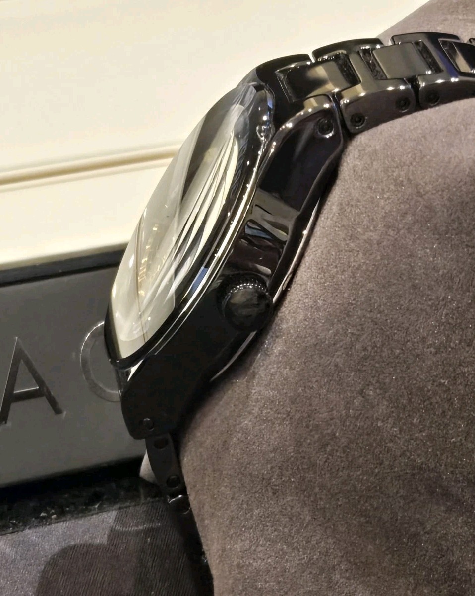 STORE DISPLAY Bulova Modern Millennia Automatic Skeleton Black Mens Watch 98A291