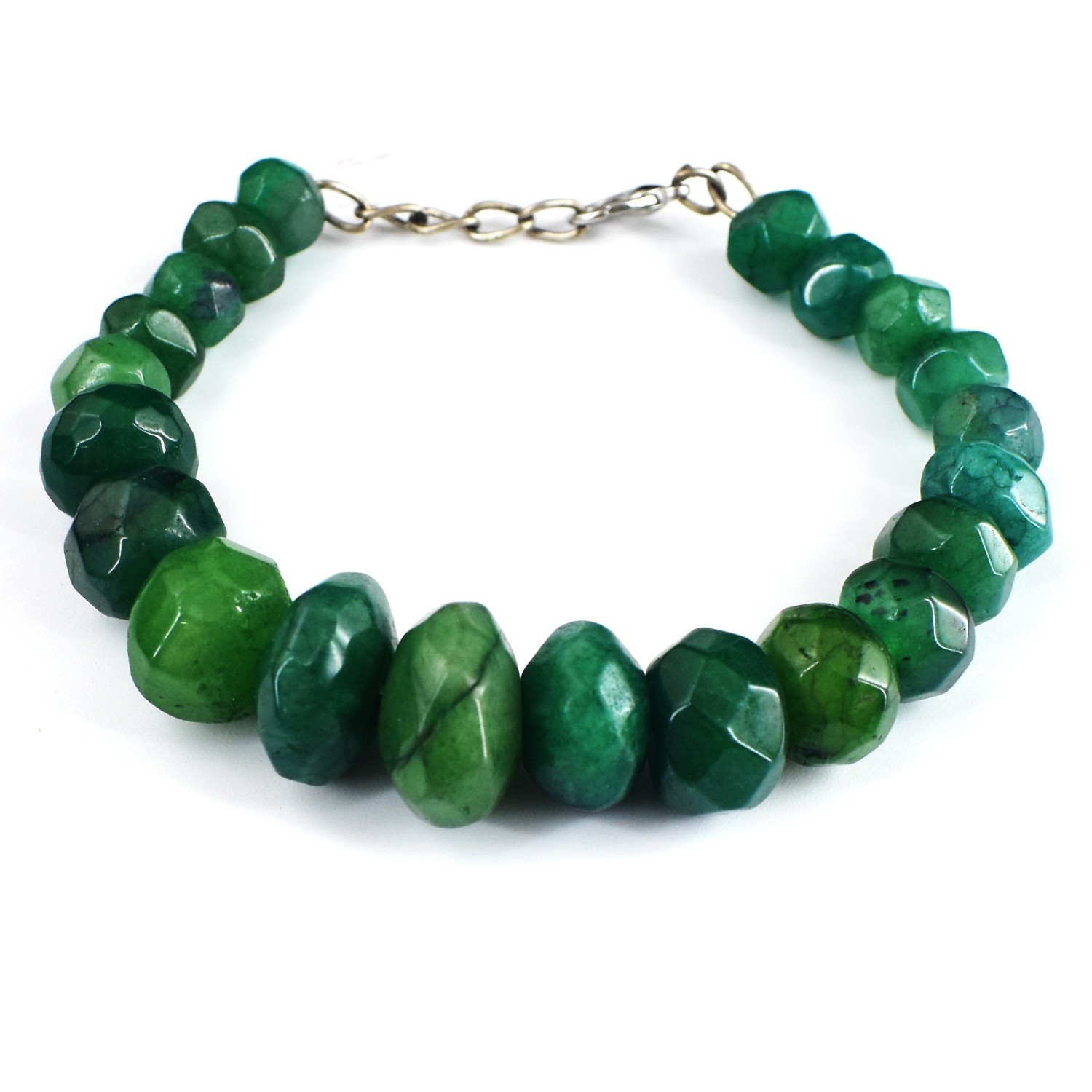 218.00 Cts Beautiful Faceted Green Emerald Beaded Wonderful Bracelet RK 37 E771