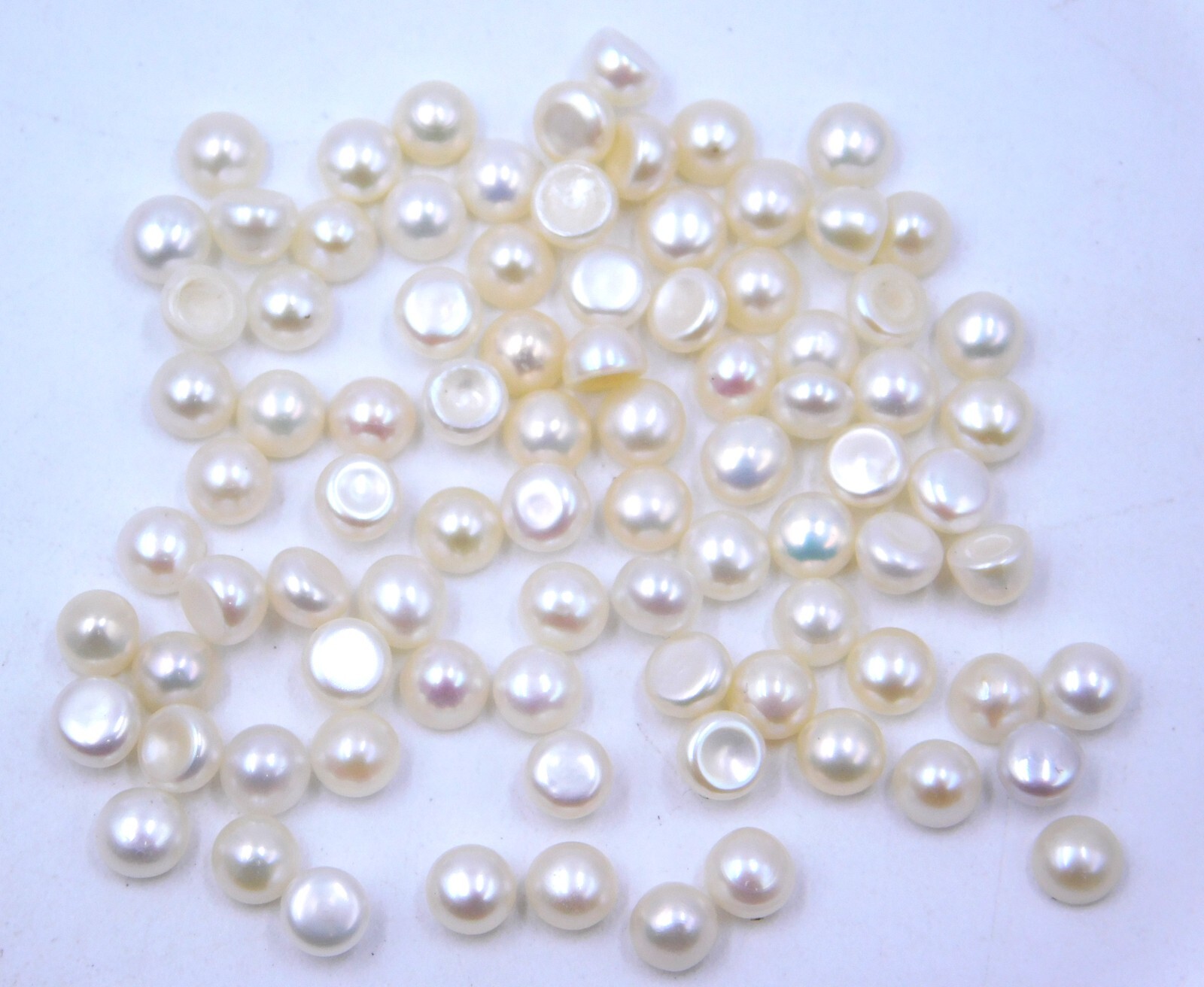 3 MM Natural Pearl Half Round Cab Lot Loose Gemstone For Jewelry Making P-3481