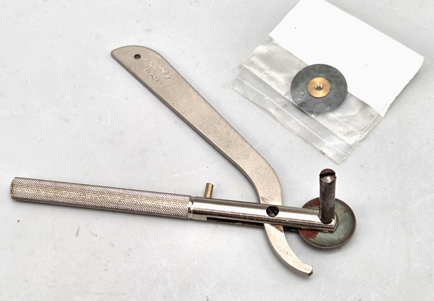 Vintage DEPOSE France Finger Ring Band Cutter Emergency Jewelry Tool + Saw Blade