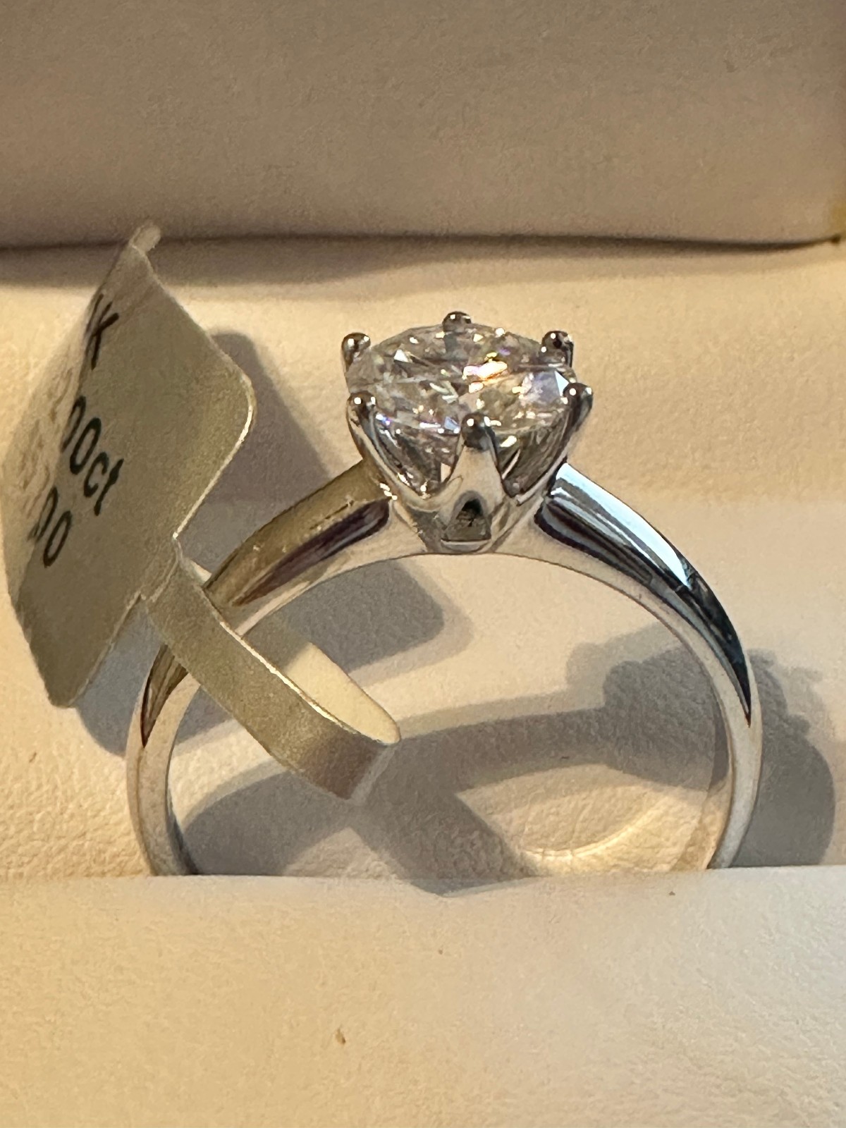 2 Ct Round Cut Moissanite Solitaire Engagement Ring 14k White Gold over 925