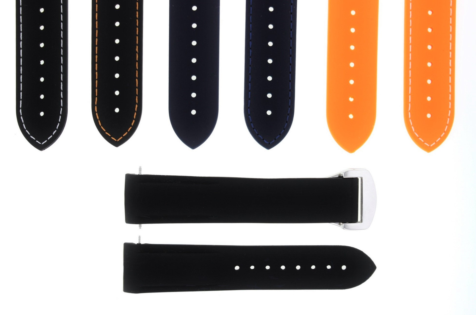 20MM 22MM RUBBER DIVER STRAP BAND 41MM + 45.5MM FOR OMEGA SEAMASTER CLASP CURVED