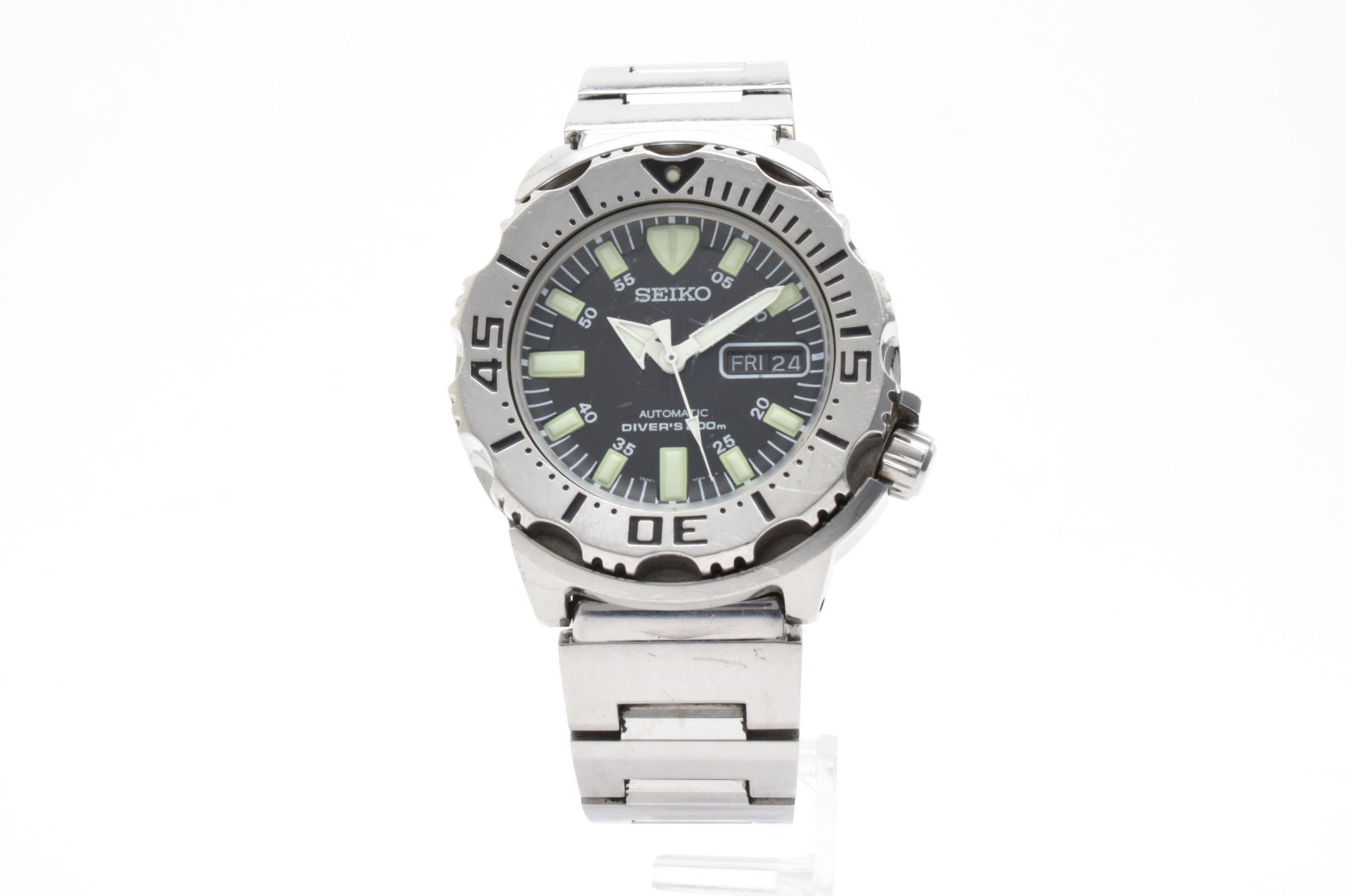 [Exc+5] SEIKO BLACK Monster 7S26-0350 Divers 200m AT Watch from JAPAN