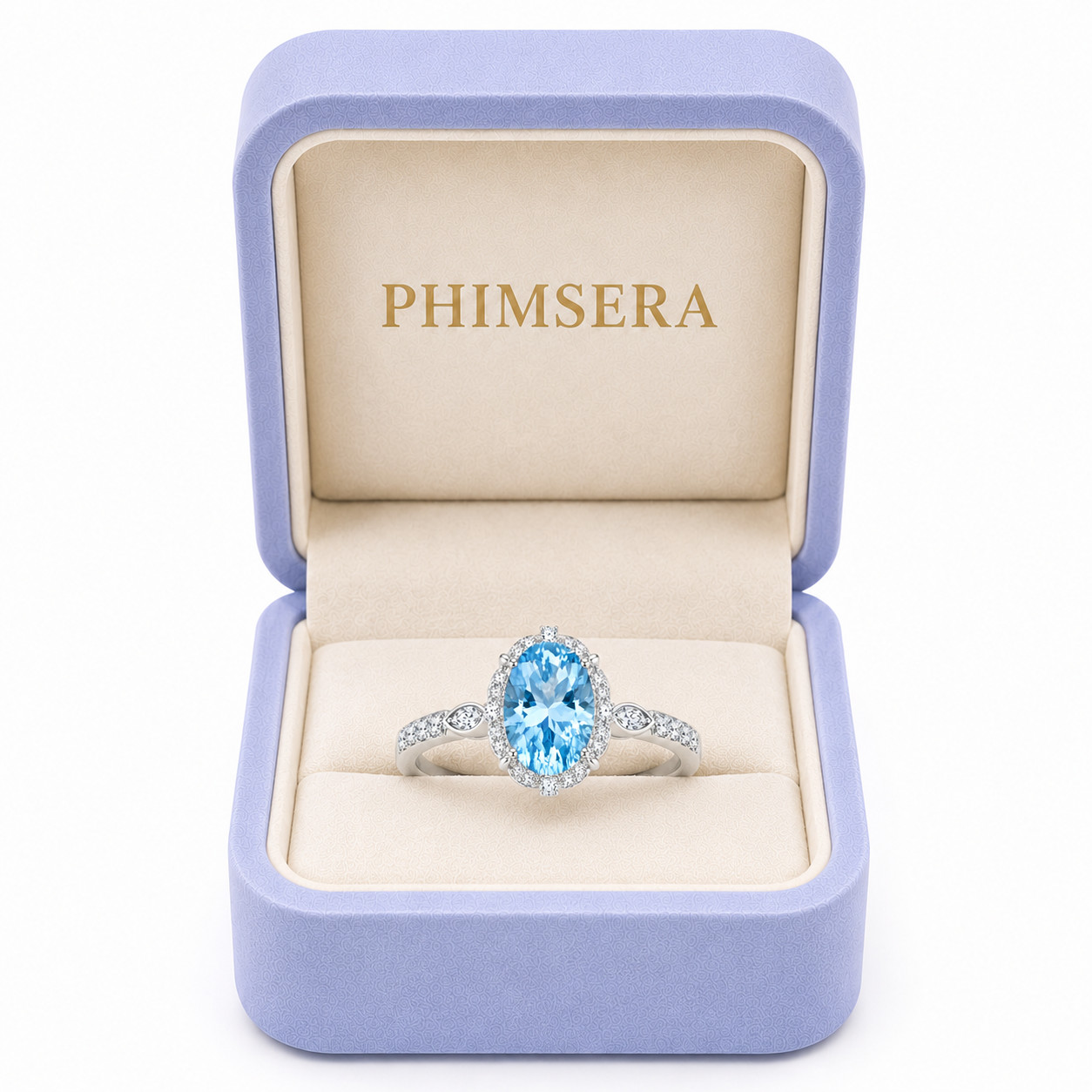 6 CT Oval Cut Sky Blue Topaz Gemstone Ring, Natural Blue Gemstone Rings