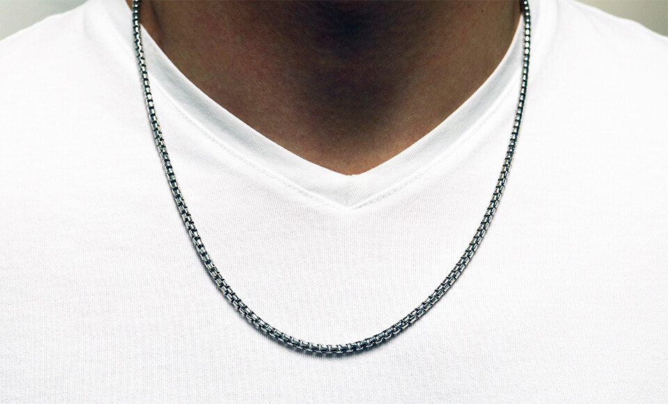 Verona Jewelers Sterling Silver 3.5MM Classic Italian Round Box Chain Necklace