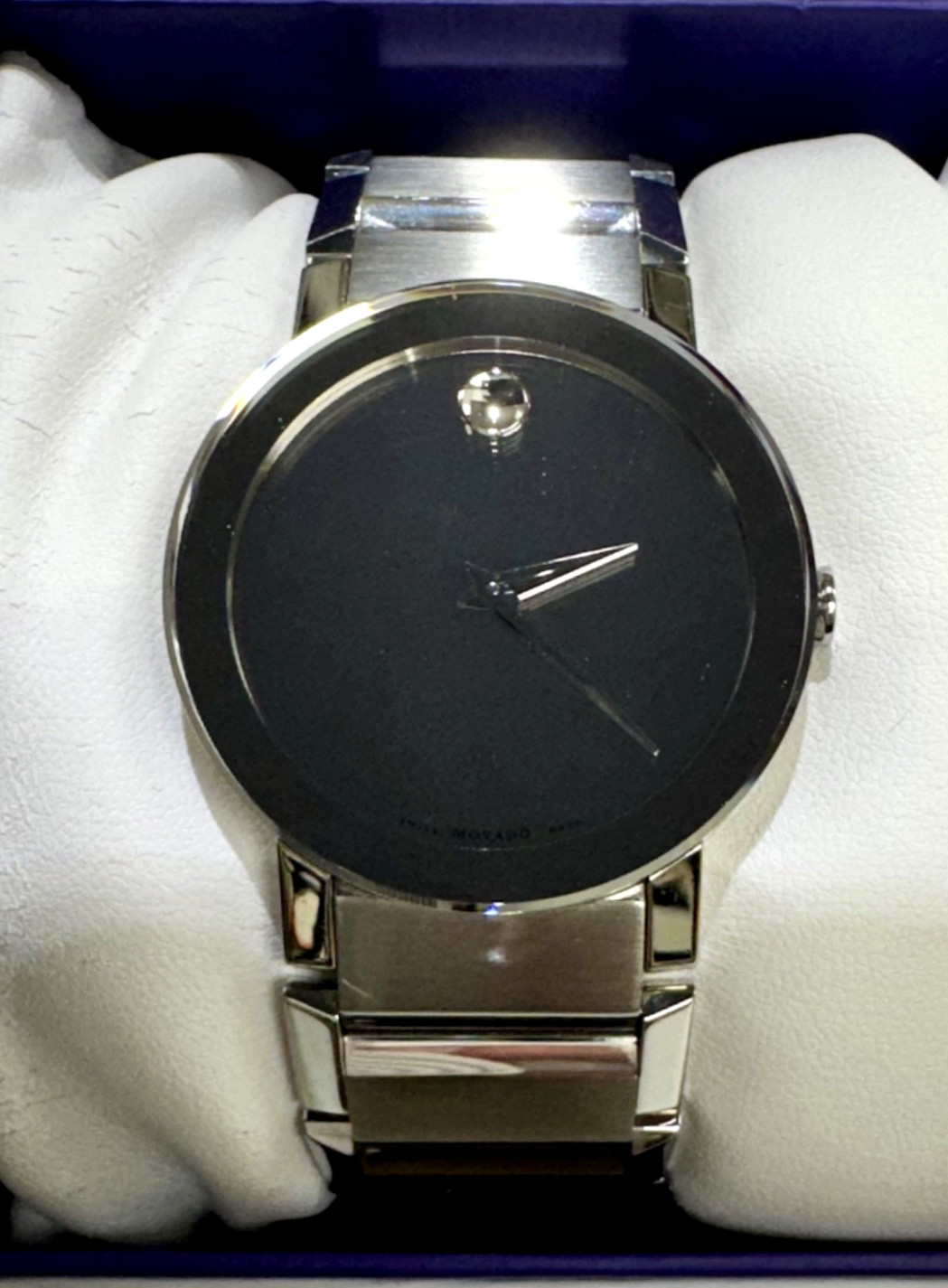 Movado Sapphire Men’s Stainless Steel Watch – # 84 G1 4896 Mirror Museum Dial
