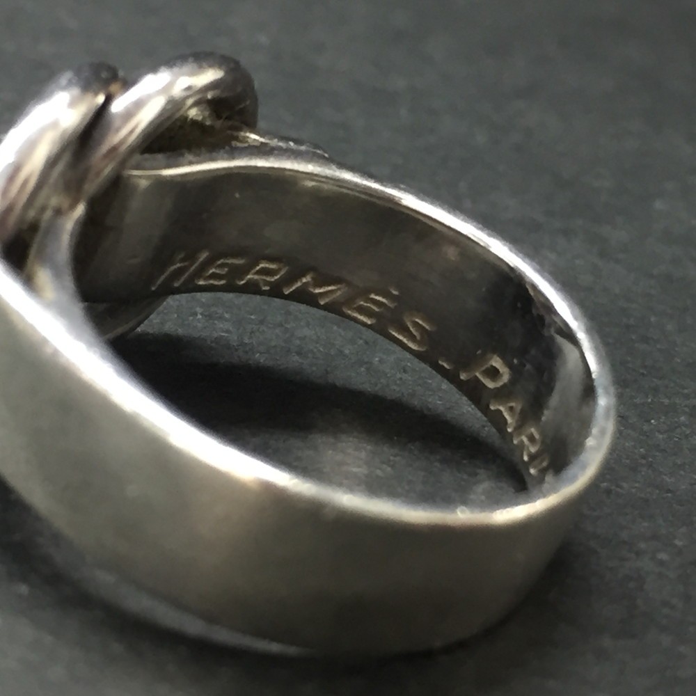 EGA HERMES Deux Anneaux Silver 925 6.5g Ring ISO sz:50*/ZA0188