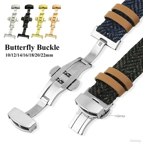 Stainless Steel Watch Band Clasp – Butterfly Deployment Buckle 16-22mm Strap