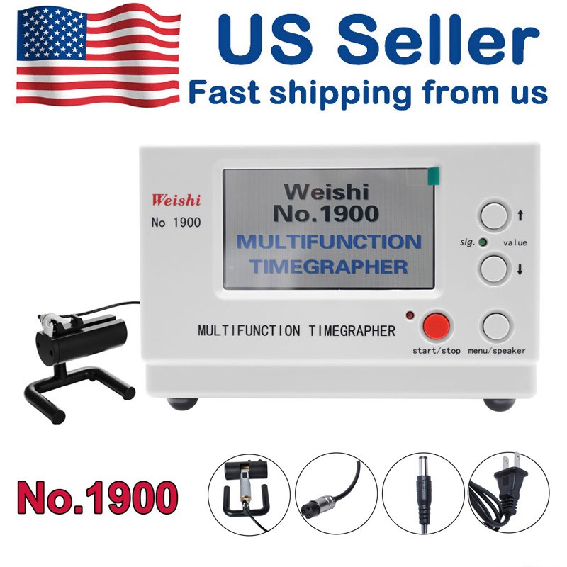 No.1900 Weishi Timegrapher Mechanical Watch Timing Machine Multifunction US Plug