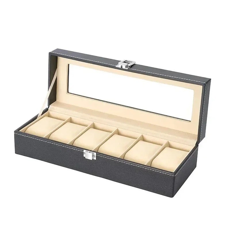 15 Slots PU Leather Wrist Watch Display Box Storage Holder Organizer Case A++
