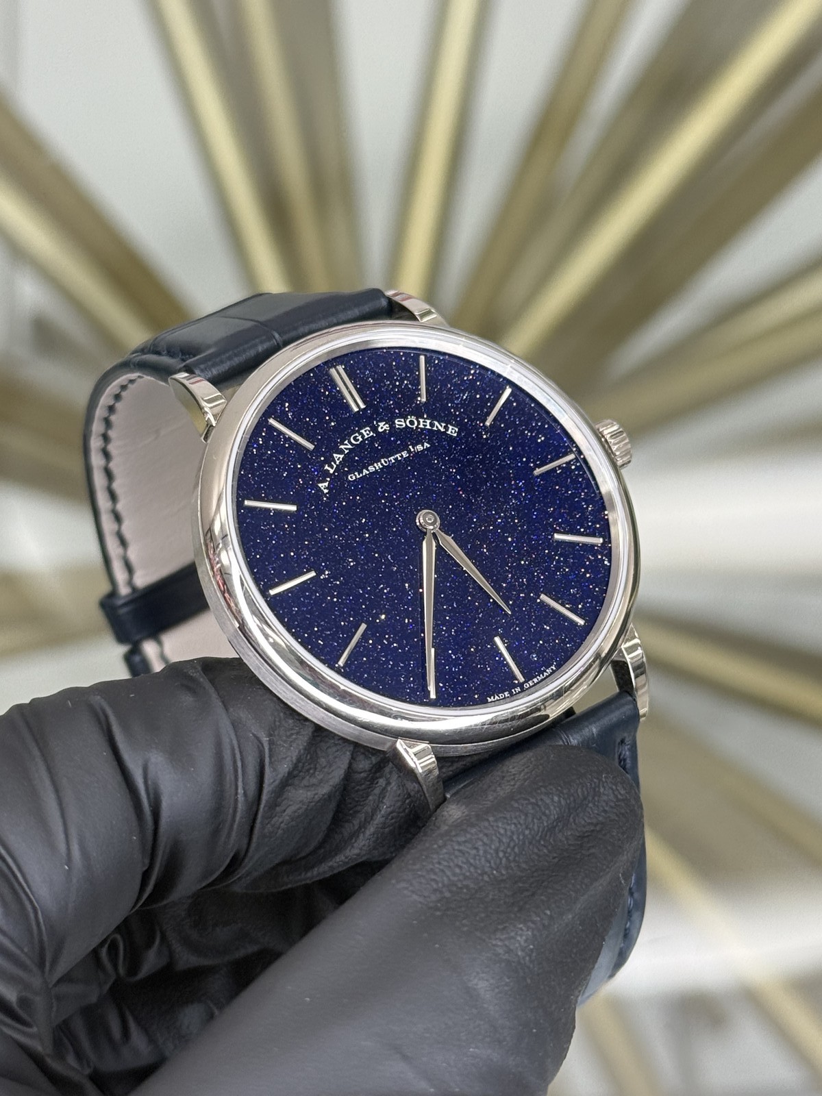 2023 A. Lange & Sohne Saxonia Thin Blue Dial on Leather Strap