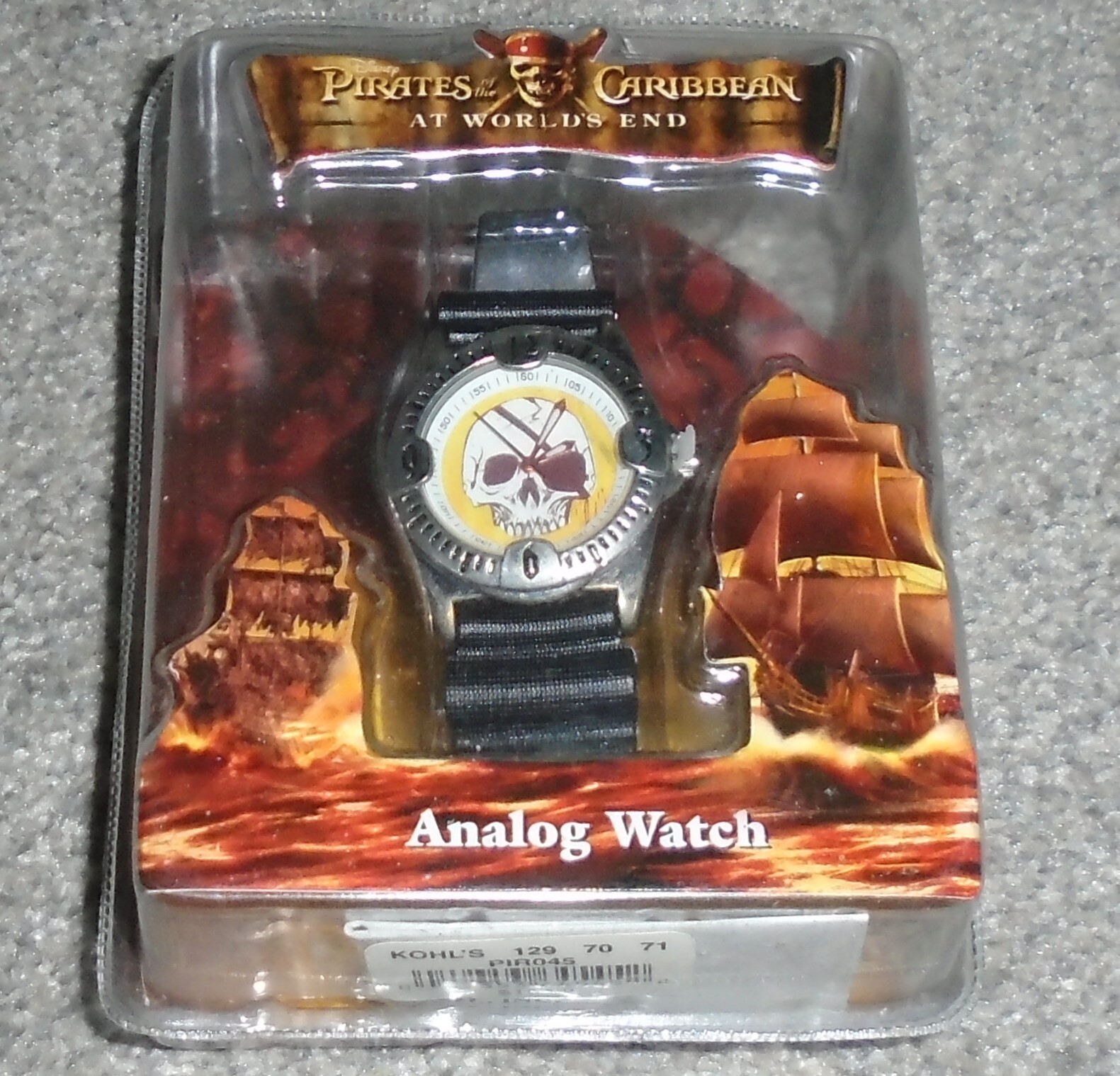 Pirates Of The Caribbean MZB Analog Skull Wrist Watch Black Band NEW