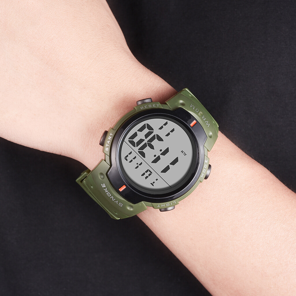 Mens Waterproof Digital Sports Watch LED Screen Large Face Military Watches Gift