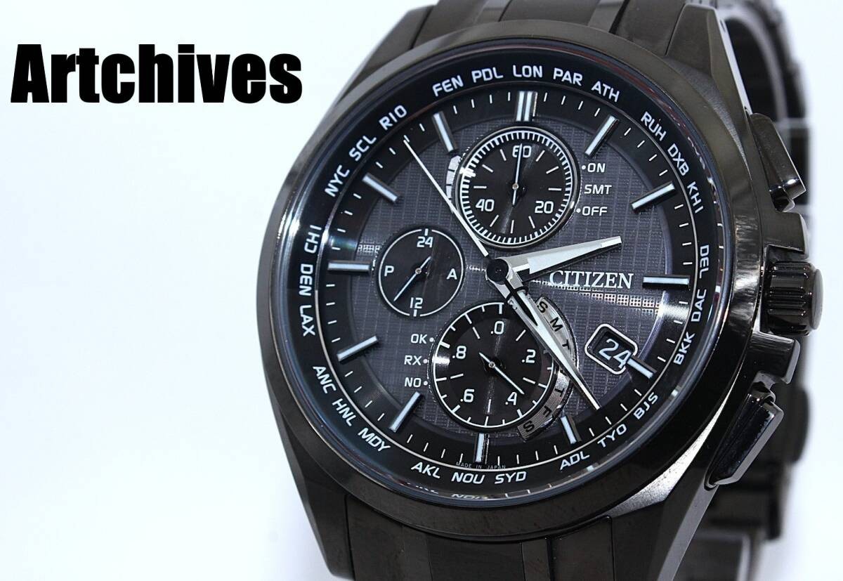 VRW 2046′ Watch CITIZEN AT8044 56E ATTESA Black Titanium Series BK Dial Men’s S