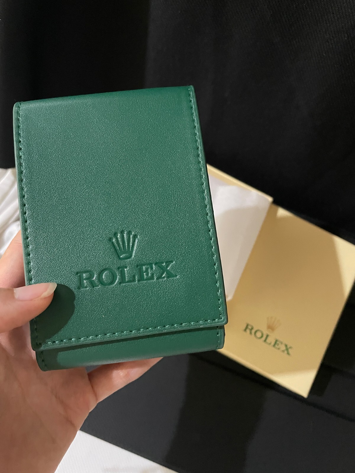 Premium Leather Watch Travel Pouch Service Center Style by Rolex Gift Case New⭐