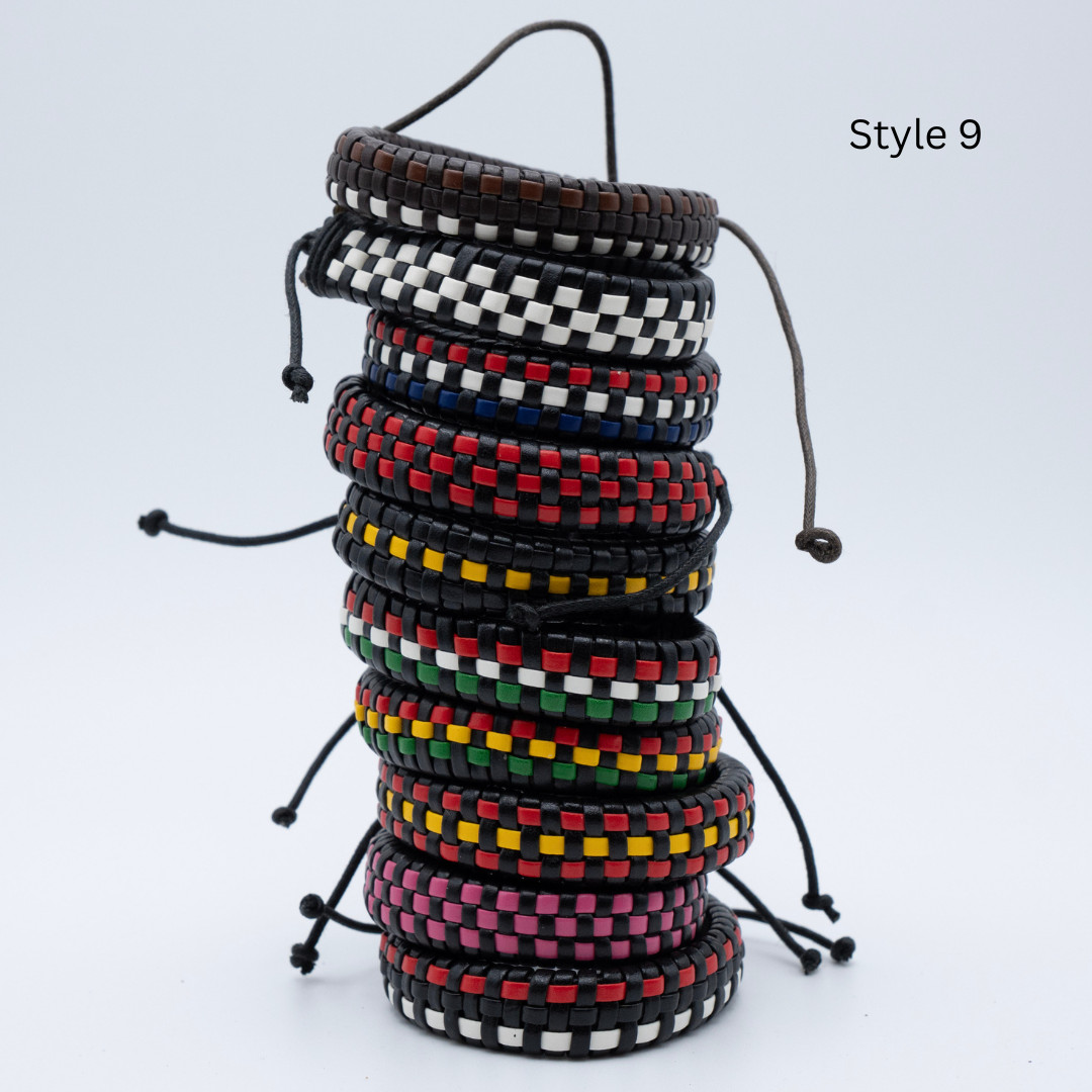 Handmade Woven Leather Bracelet Men Women Braided Studded Wrap Charm Bulk USA