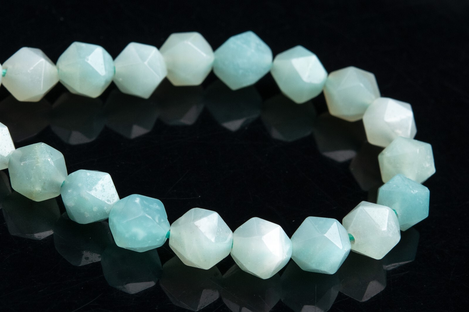 Blue Amazonite Star Cut Faceted Grade A Natural Loose Beads 5-6/7-8/9-10MM